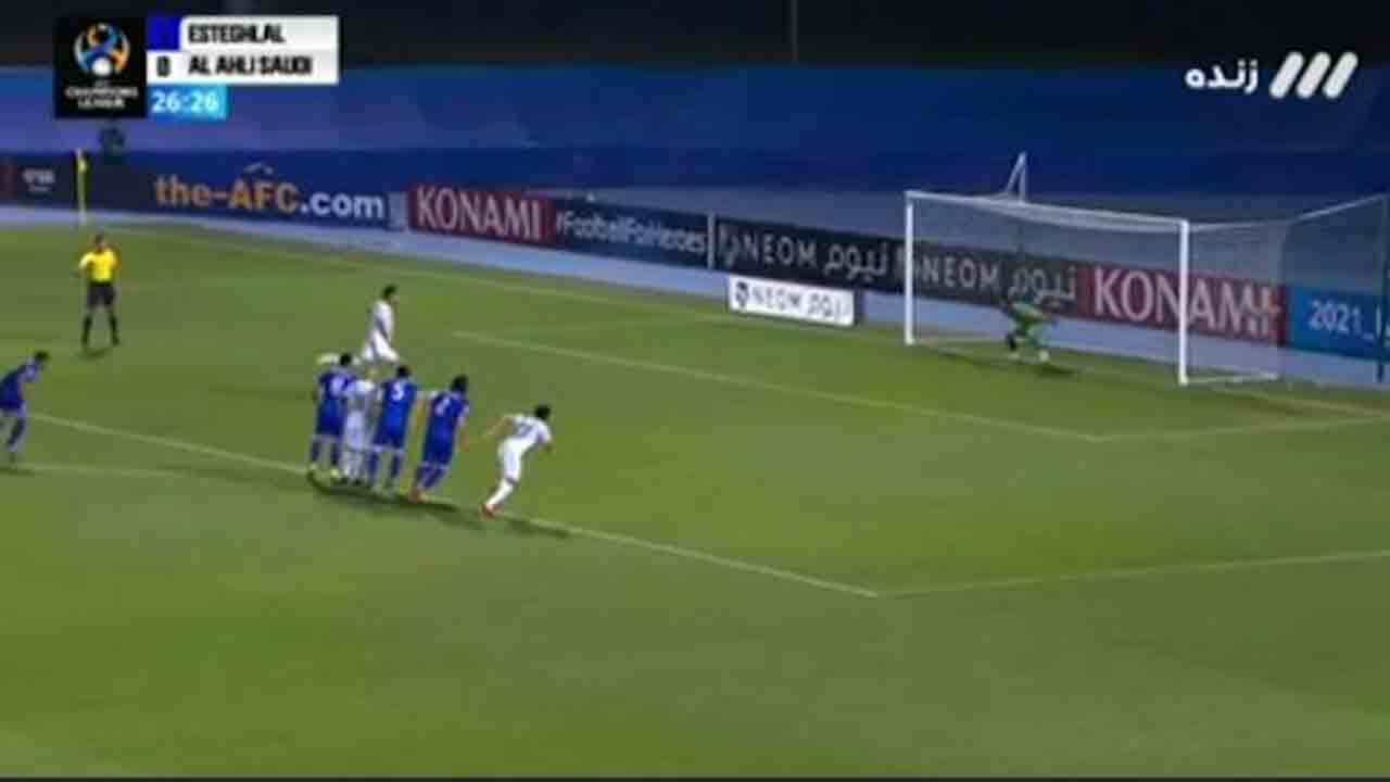 گل اول الاهلی عربستان به استقلال تهران در ۲۷ فروردین ۱۴۰۰ + فیلم