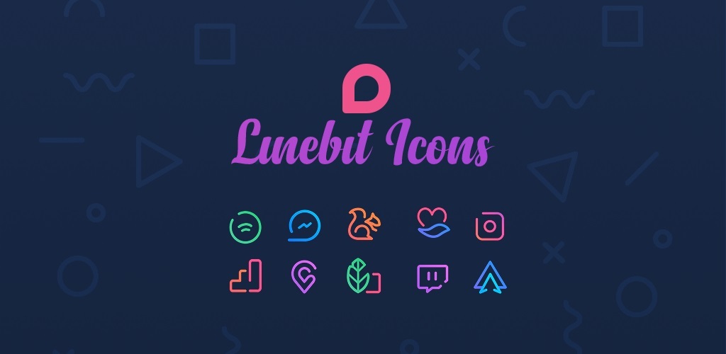 دانلود آیکون پک خطی زیبا و رنگارنگ اندروید Linebit