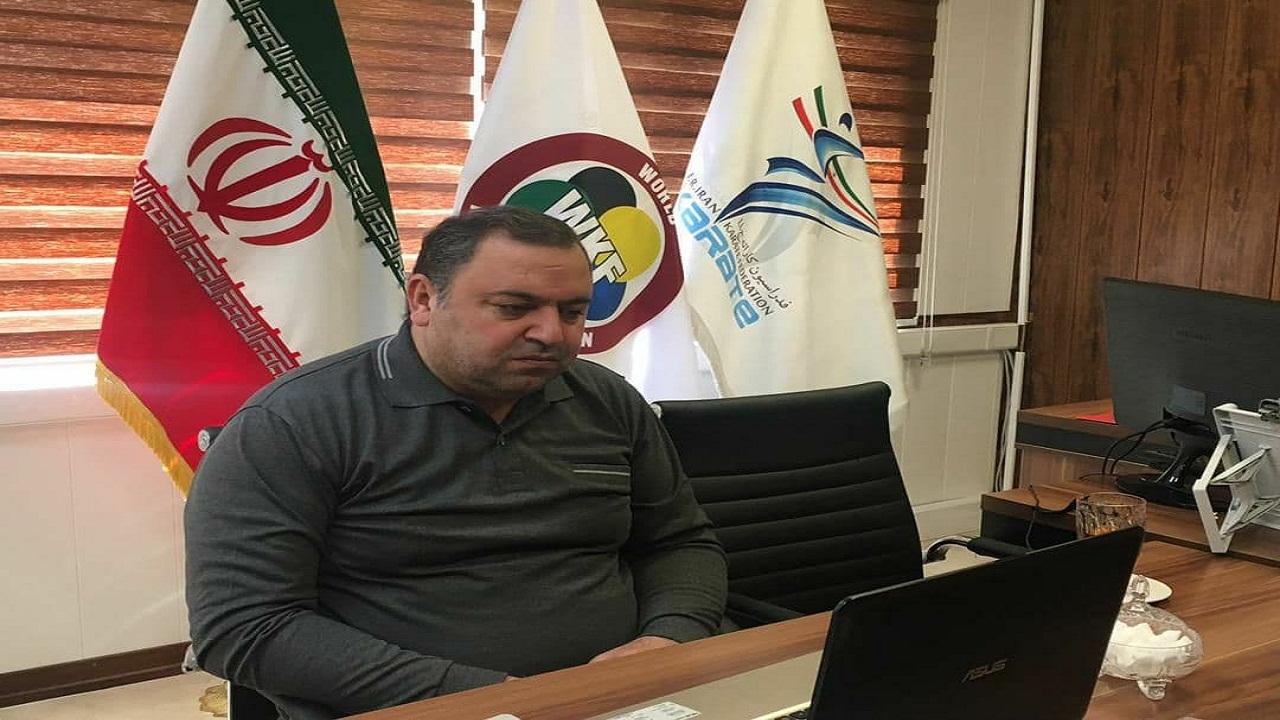 حضور طباطبایی در جلسه آنلاین با رئیس فدراسیون جهانی کاراته