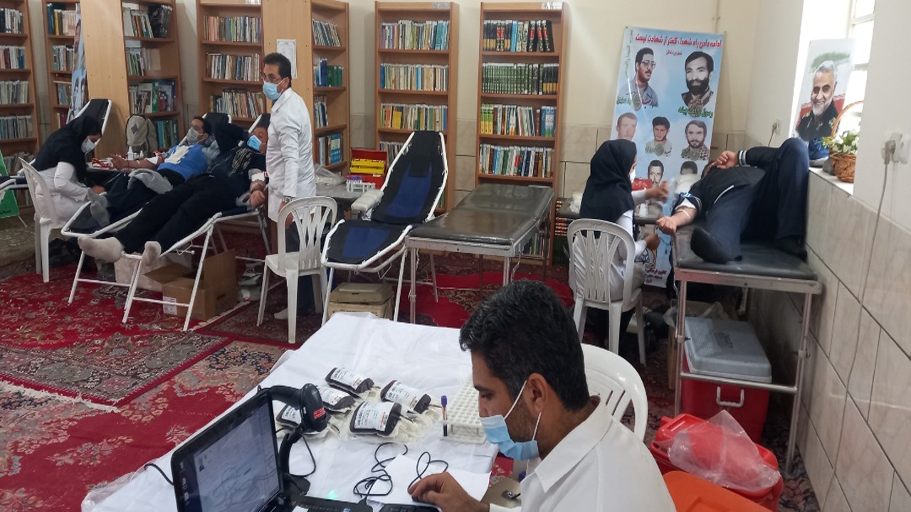 اهدای خون در روستای شیخ عبود بیضا