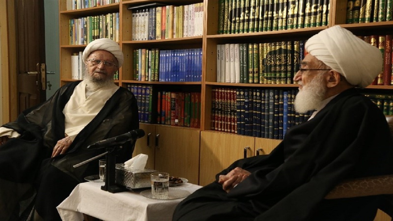 آیت الله نوری همدانی به دیدار آیت الله مکارم شیرازی رفت