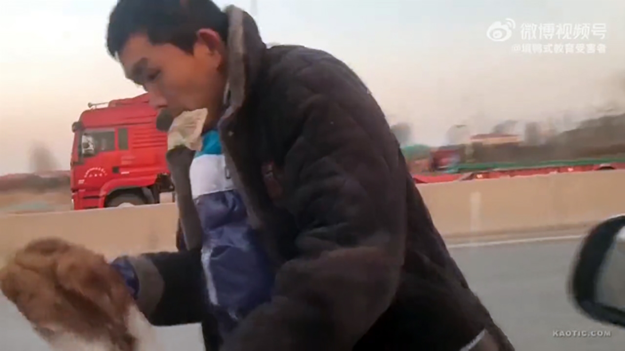 شگرد جدید چینی‌ها برای پول گرفتن از رانندگان + فیلم