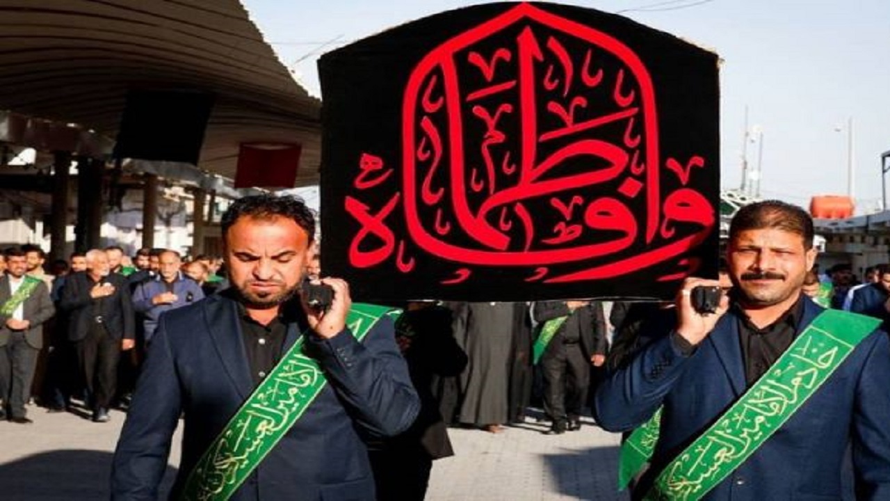 تشییع نمادین حضرت زهرا (س) در آستان امامزاده سید معصوم (ع) قم