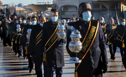 برپایی دسته عزاداری خادمان حرم حضرت معصومه(س) +تصاویر