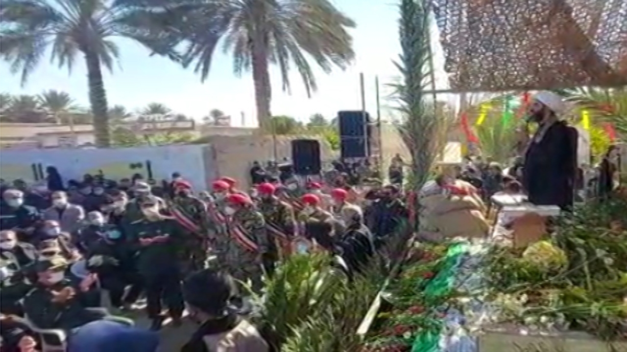 وداع با پیکر شهید دوران دفاع مقدس در شهرستان خفر