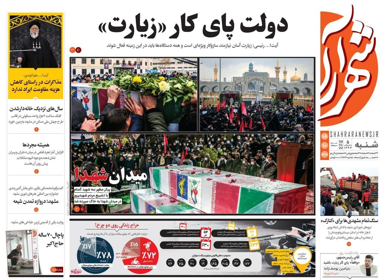 نیم صفحه نخست روزنامه&zwnj;های خراسان رضوی- پنجشنبه ۱۸ دی