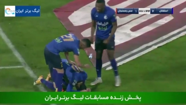 گل سوم استقلال به مس رفسنجان + فیلم