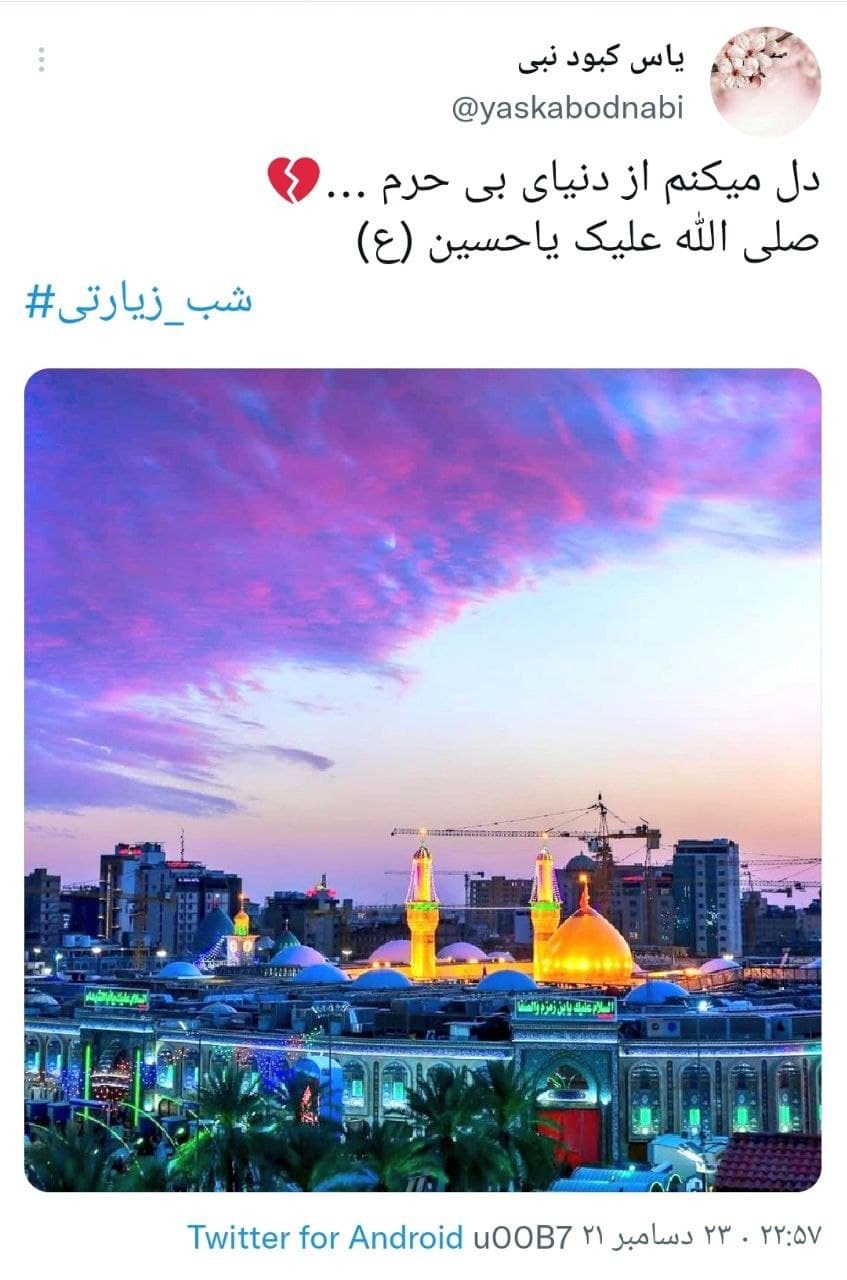 توئیت های کاربران با موضوع شب زیارتی