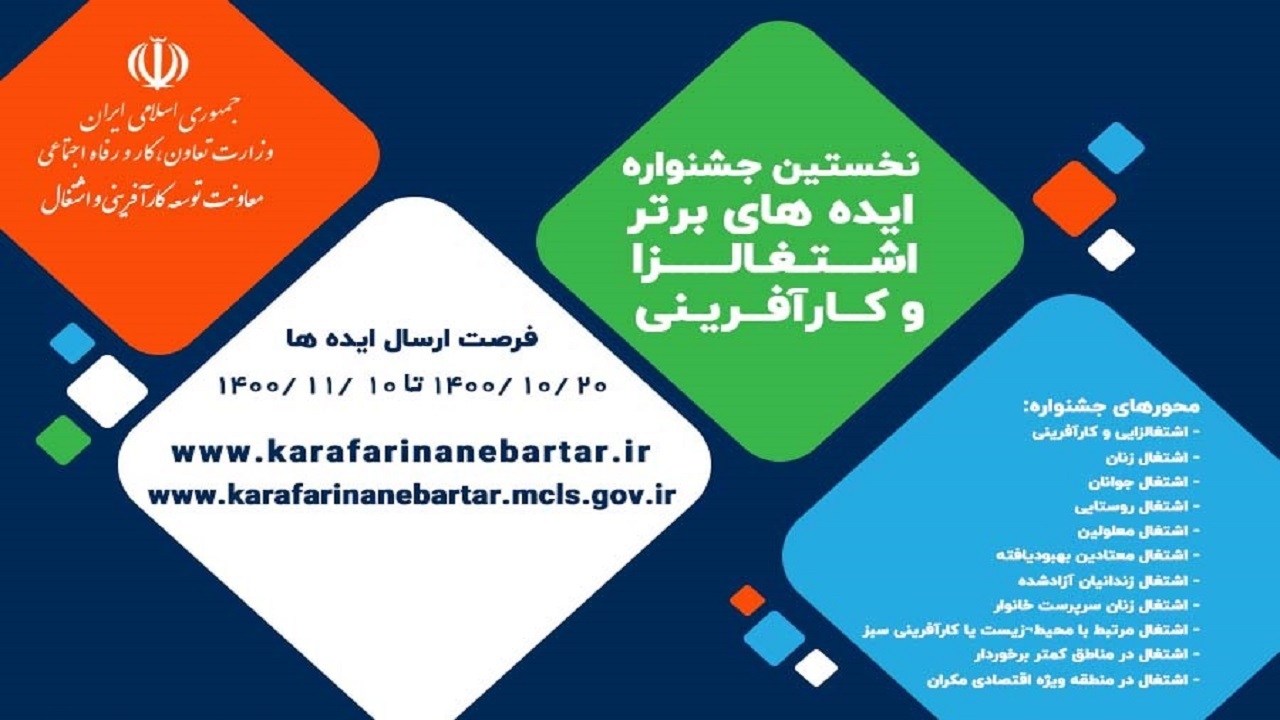 برگزاری نخستین جشنواره ایده‌های برتر اشتغال زا و کارآفرینی