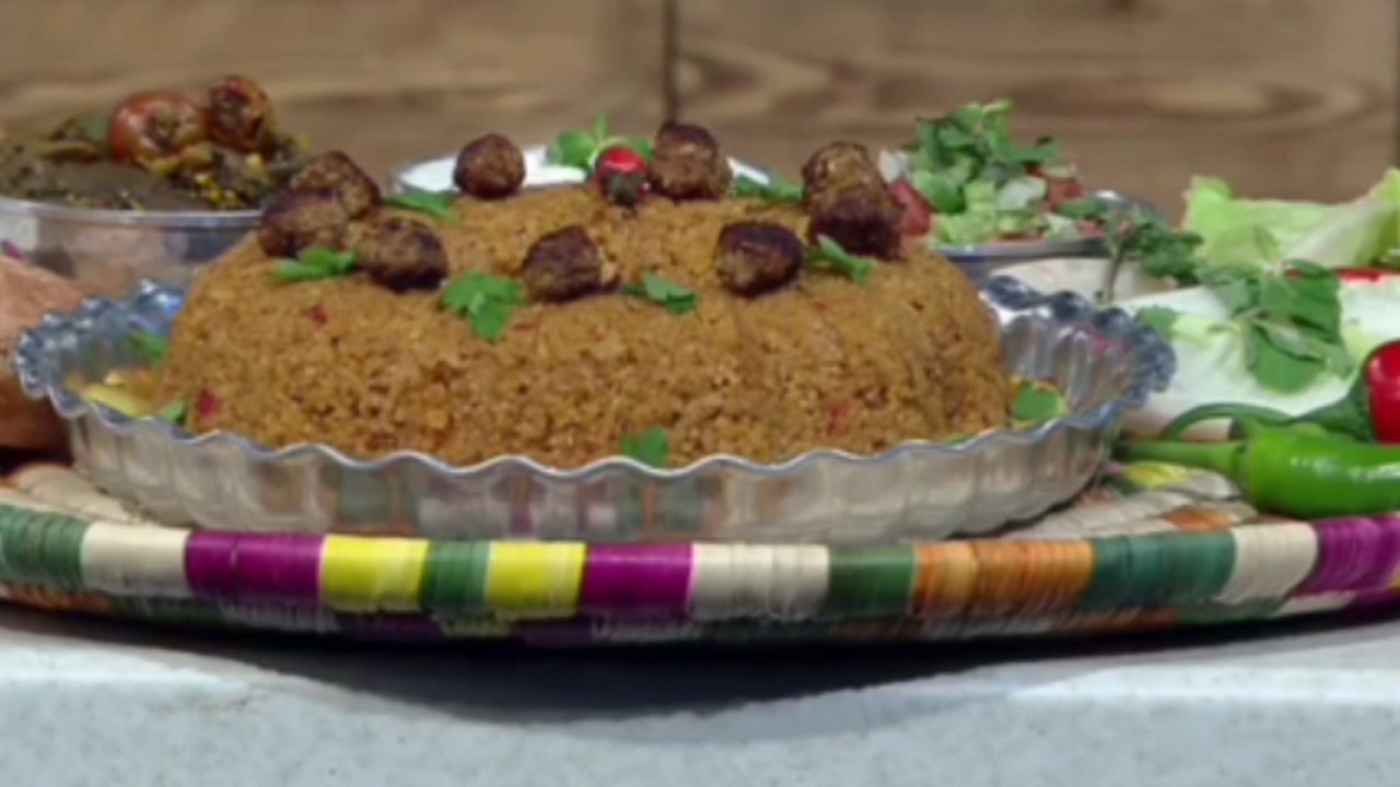 طرز تهیه بلغور پلو بیرجندی + فیلم