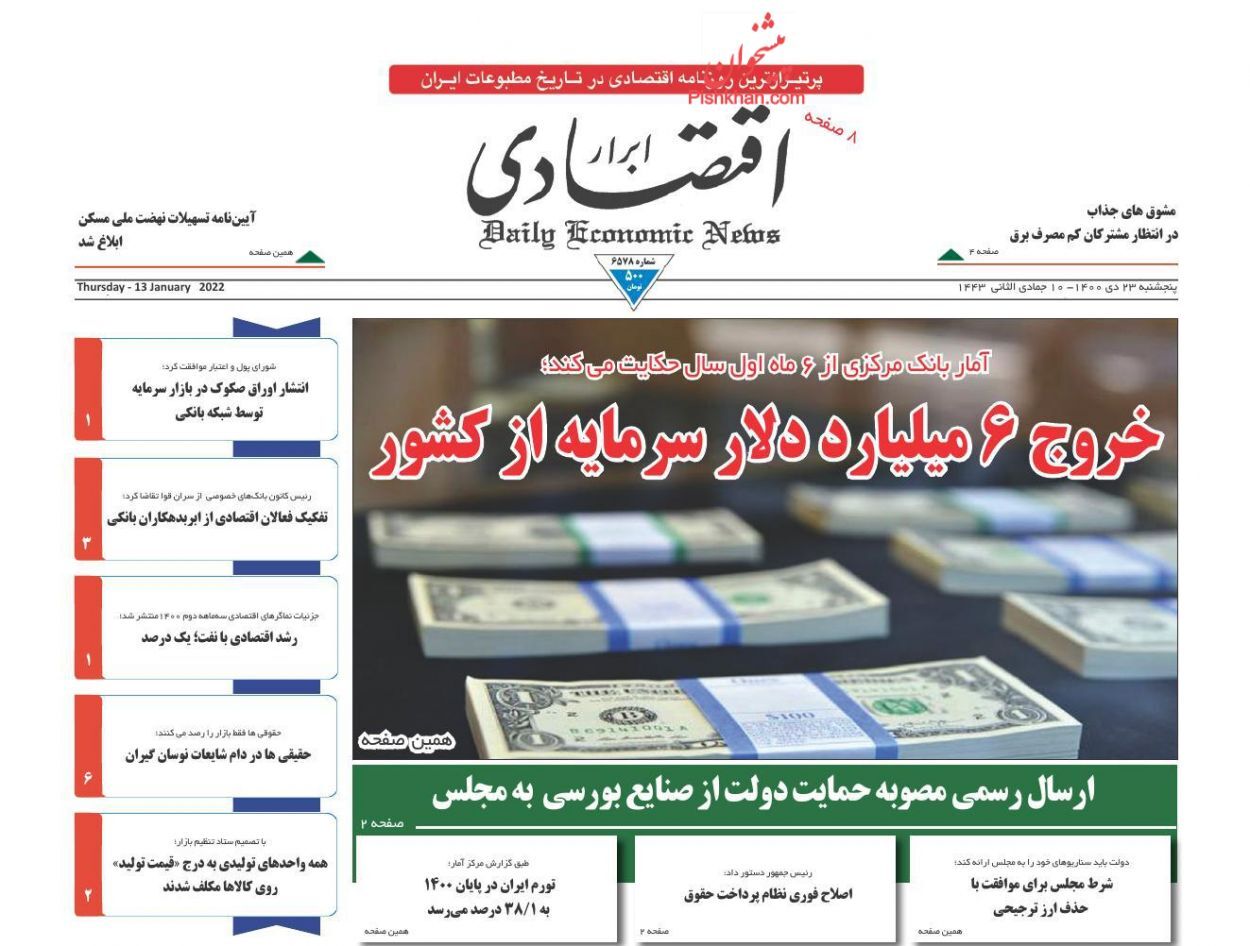 خروج ۶ میلیارد دلار سرمایه از کشور/ افزایش تسهیلات بانکی ناجی بازار مسکن/ نظام پرداخت حقوق باید فوری اصلاح شود