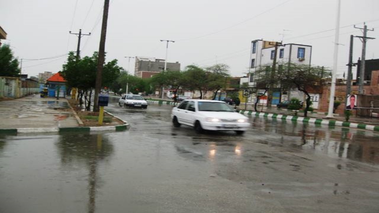 آبگرفتگی خیابان های خرمشهر پس از باران