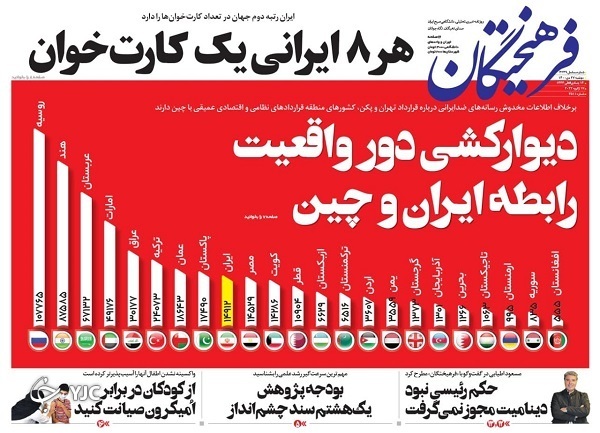 روزنامه فرهیختگان ۲۷ دی ۱۴۰۰
