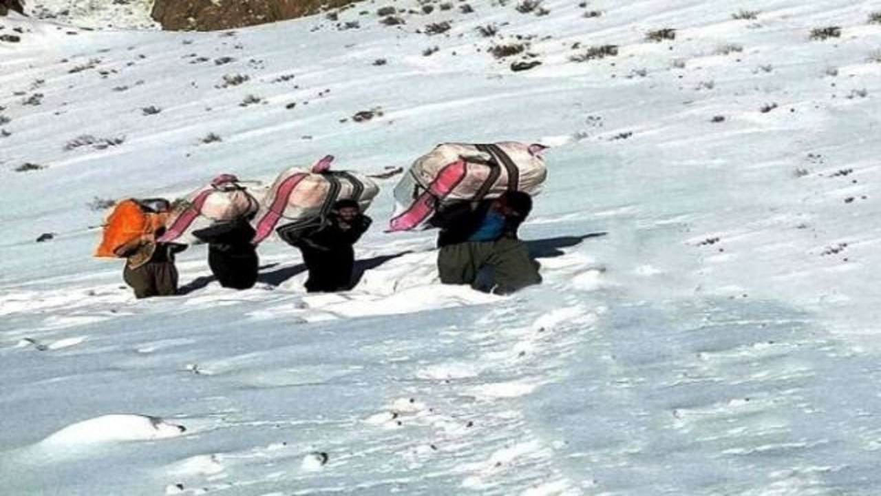 نجات هفت کولبر گرفتار برف و کولاک در بانه