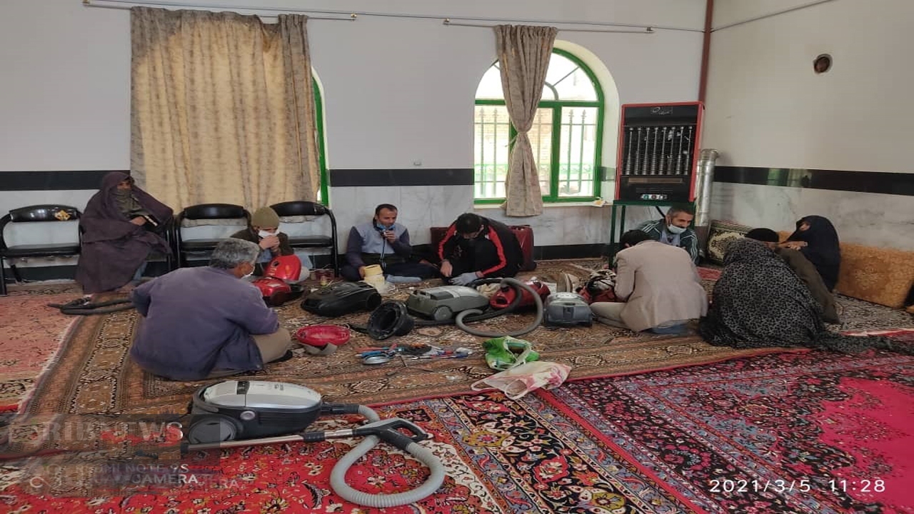 خدمت رسانی اصناف جهادگر در روستای چهاربرج شهرستان اسفراین