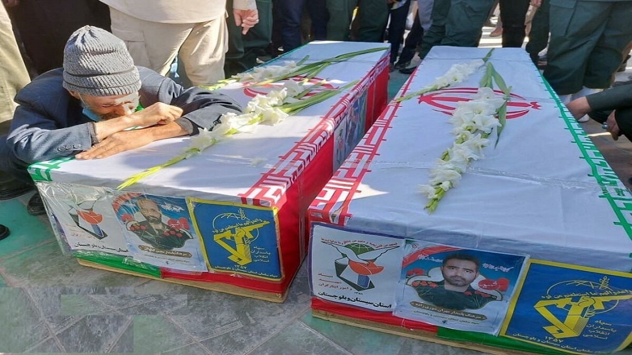 پیکر‌مطهر۲ شهید سپاه در زاهدان تشییع شد