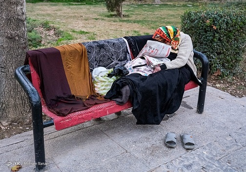 بی خانمان ساکن پارک