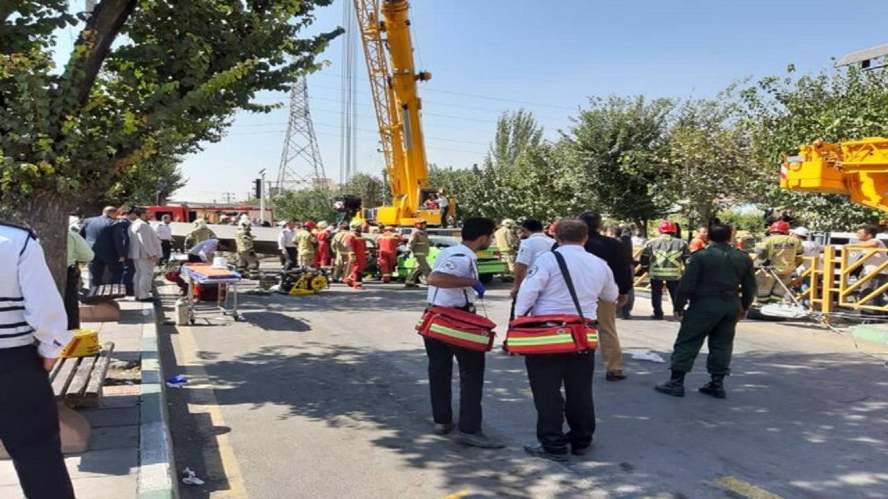 سقوط جرثقیل در گرگان ۴ مصدوم برجای گذاشت