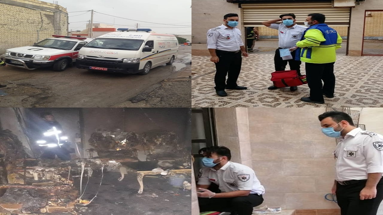 آتش سوزی منزل در آبادان ۳ مصدوم برجای گذاشت