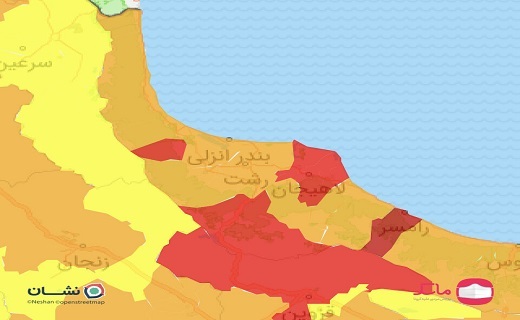 رنگ بندی کرونایی استان گیلان از ۱۴ بهمن ماه