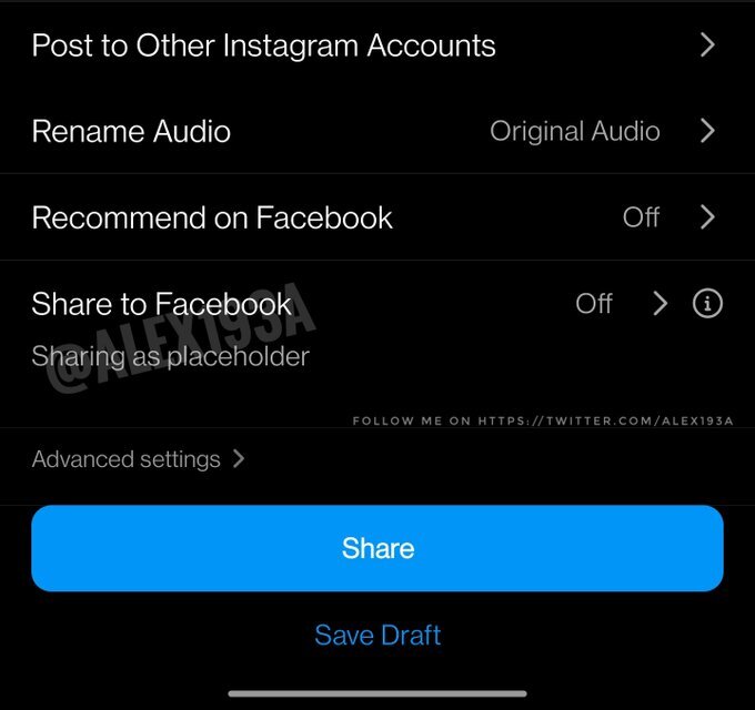 اشتراک گذاری Reels