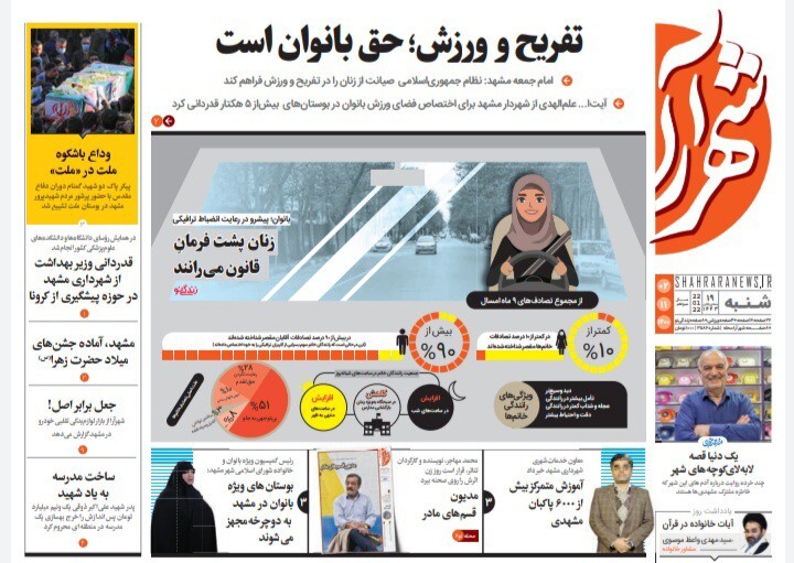 نیم صفحه نخست روزنامه&zwnj;های خراسان رضوی - شنبه ۲ بهمن