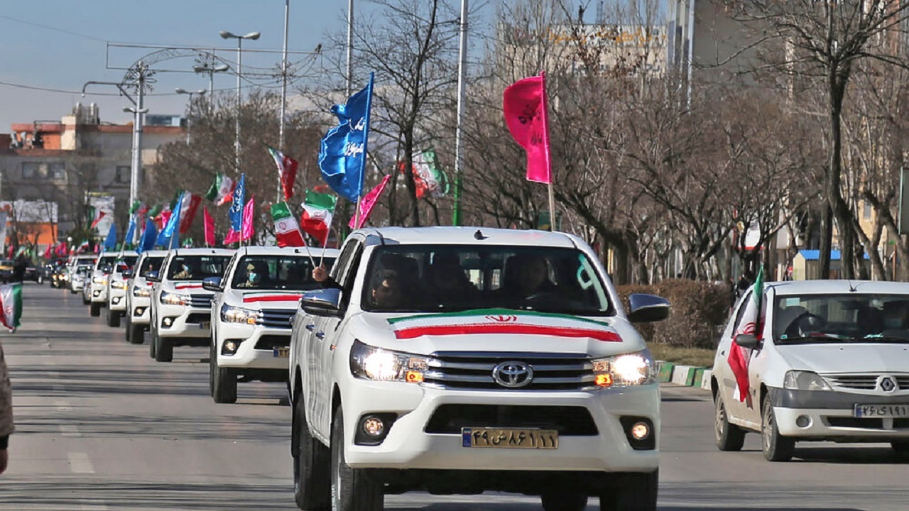 برگزاری راهپیمایی خودرویی و موتوری ۲۲ بهمن در استان اردبیل