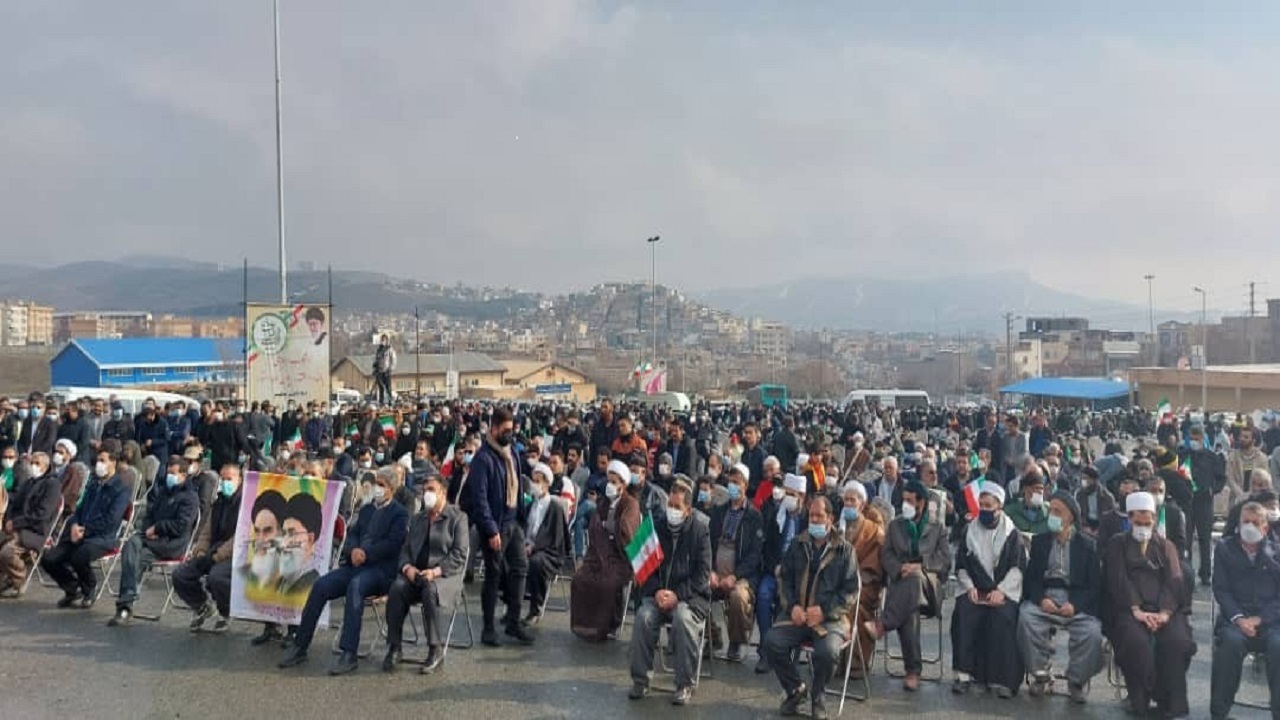 آغاز مراسم یوم الله ۲۲ بهمن در کردستان + تصاویر