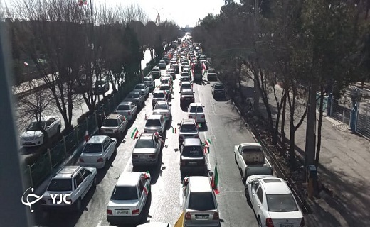 راهپیمایی خودرویی و موتوری ۲۲ بهمن استان یزد به روایت تصویر