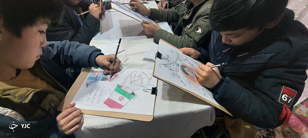 نقاشی کودکان افغانستان به مناسبت سالروز پیروزی انقلاب اسلامی + تصاویر