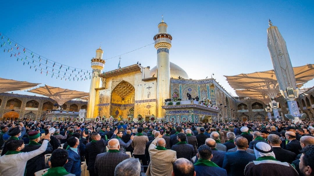 گلدسته مرمت شده حرم امیرالمومنین (ع) رونمایی شد