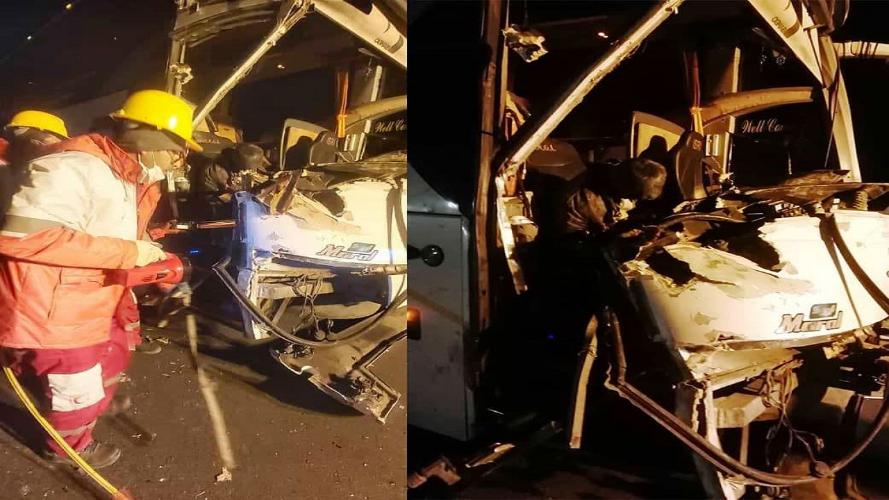 چهار کشته و زخمی بر اثر تصادف اتوبوس با کامیون
