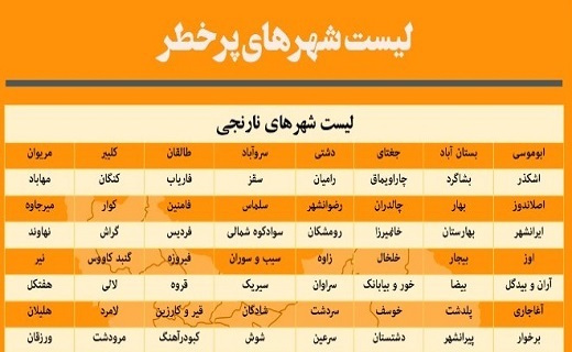رنگ بندی کرونایی جدید گیلان