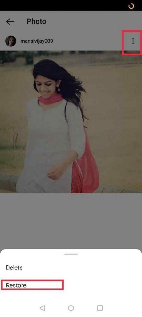 بازیابی عکس ها در اینستاگرام