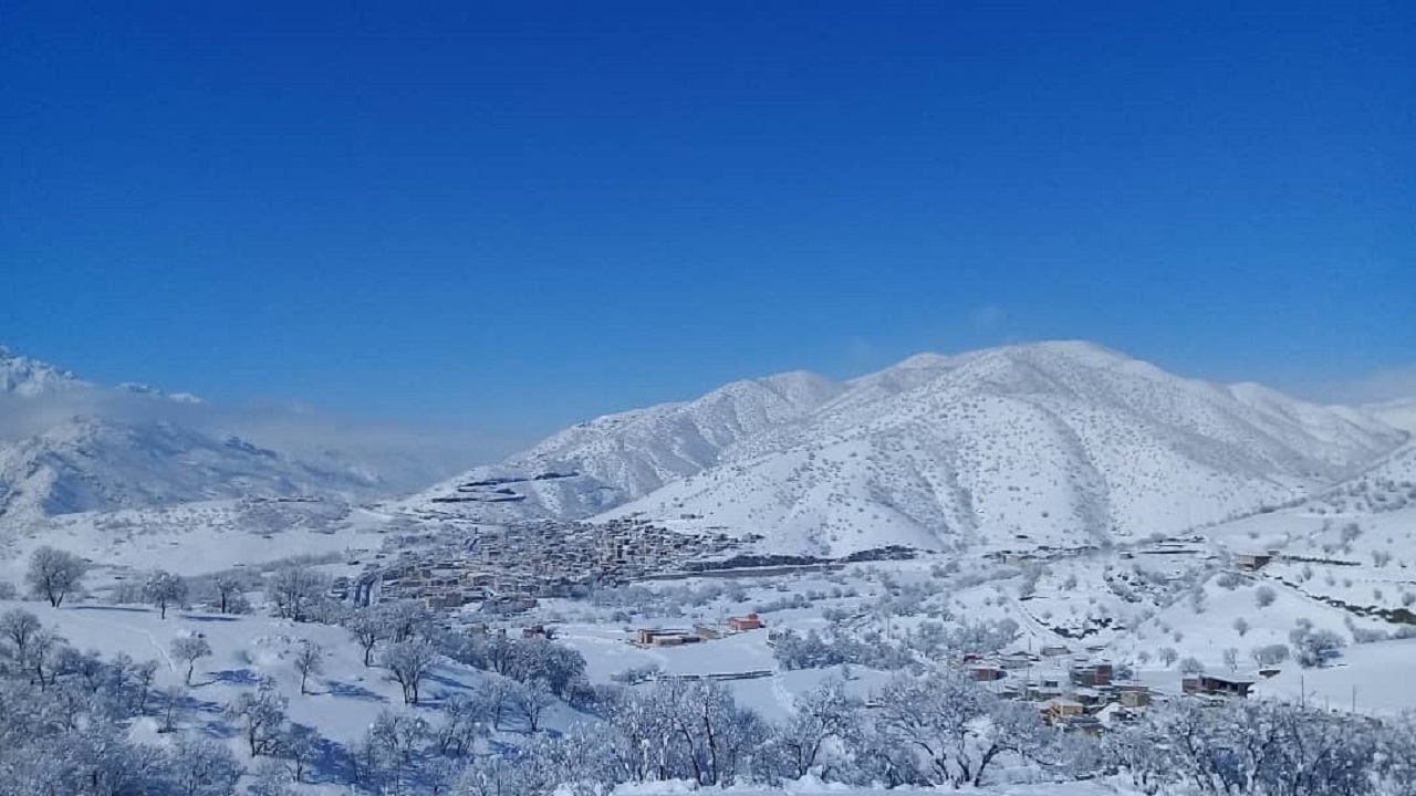 نمایی از طبیعت زمستانی روستای ترخان آباد + تصاویر