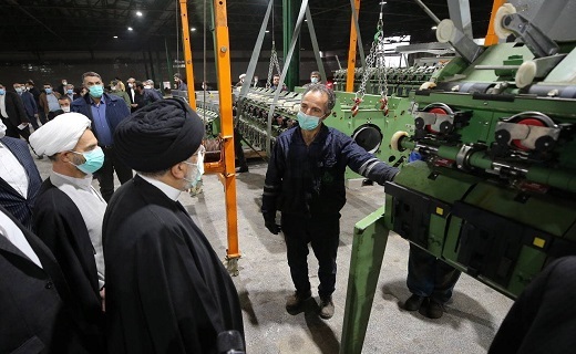 بازدید رئیس جمهور از کارخانه پوشش رشت