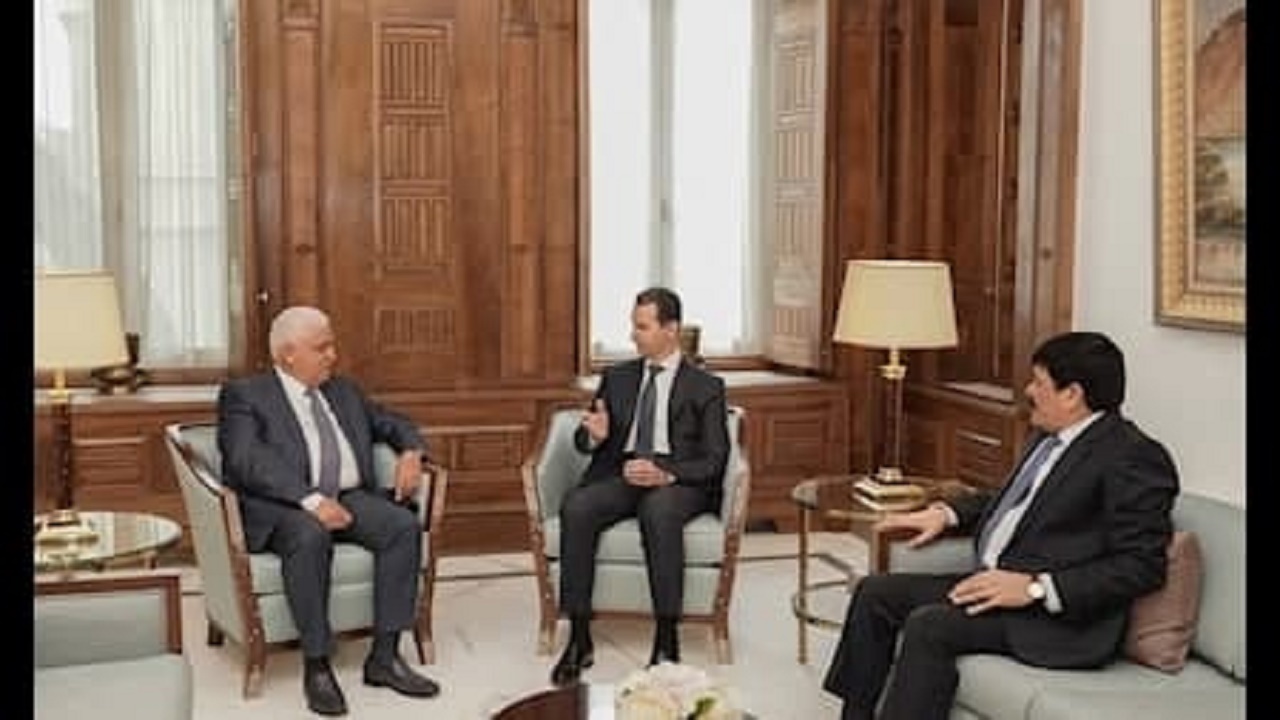 دیدار بشار اسد و رئیس الحشد الشعبی عراق
