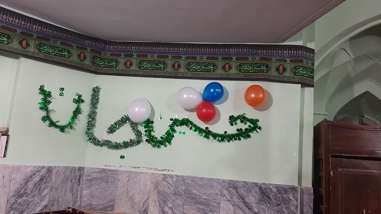 تزئین مسجد تزئین مسجد روستای توآباد به مناسبت اعیاد شعبانیه + تصاویر