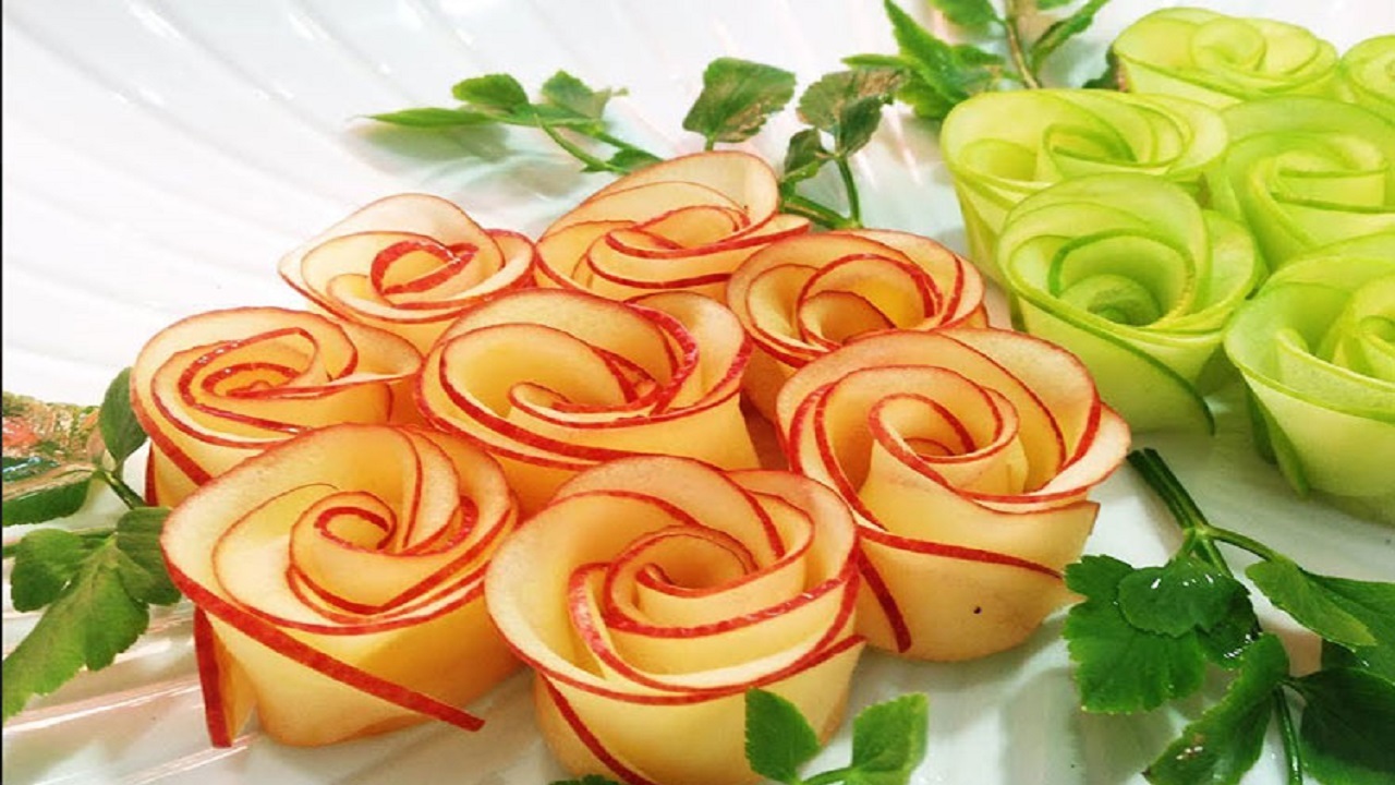 آموزش گل آرایی میوه برای عید + فیلم