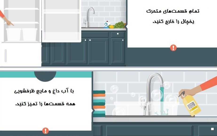 ساده&zwnj;ترین راه برای رفع بوی بد یخچال و تمیز کردن آن