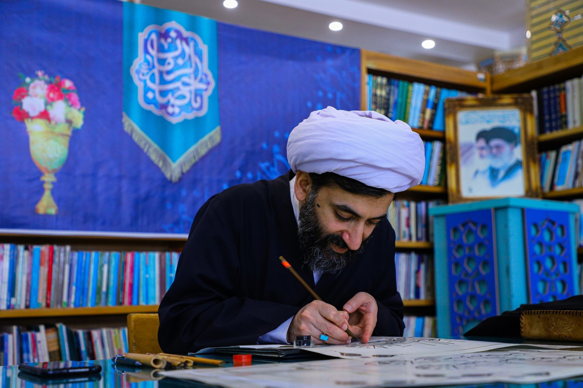 برگزاری رویداد کتابت &laquo;خط فیروزه&zwnj;ای&raquo; در جمکران +تصاویر