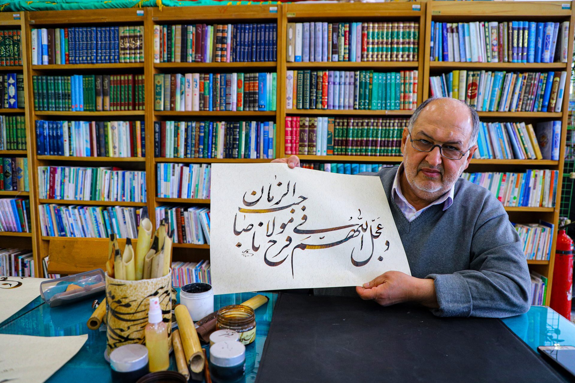 برگزاری رویداد کتابت &laquo;خط فیروزه&zwnj;ای&raquo; در جمکران +تصاویر