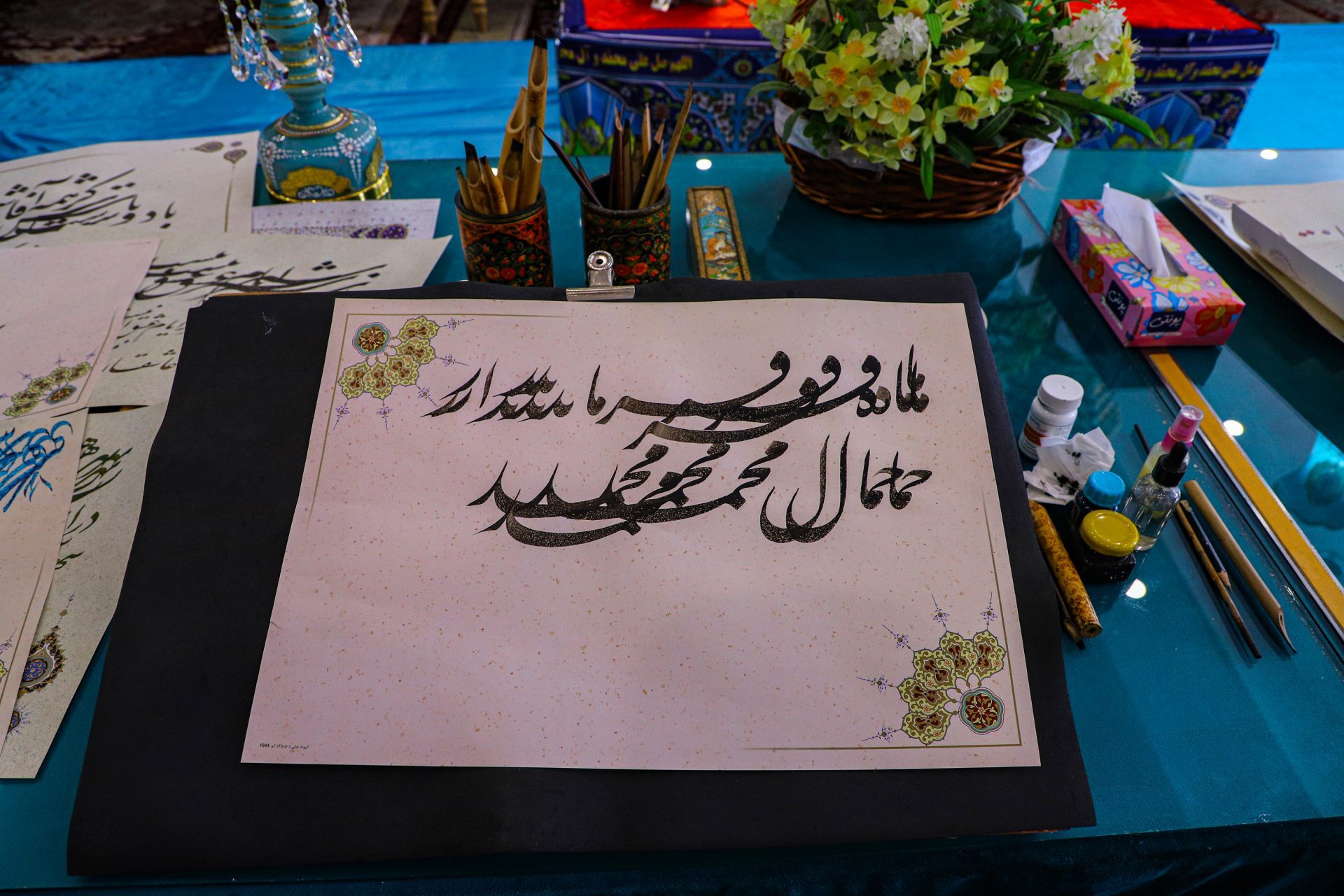 برگزاری رویداد کتابت &laquo;خط فیروزه&zwnj;ای&raquo; در جمکران +تصاویر