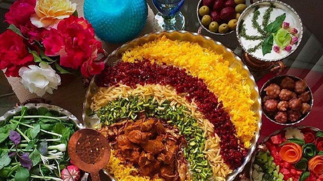 طرز تهیه پلو هفت رنگ + فیلم