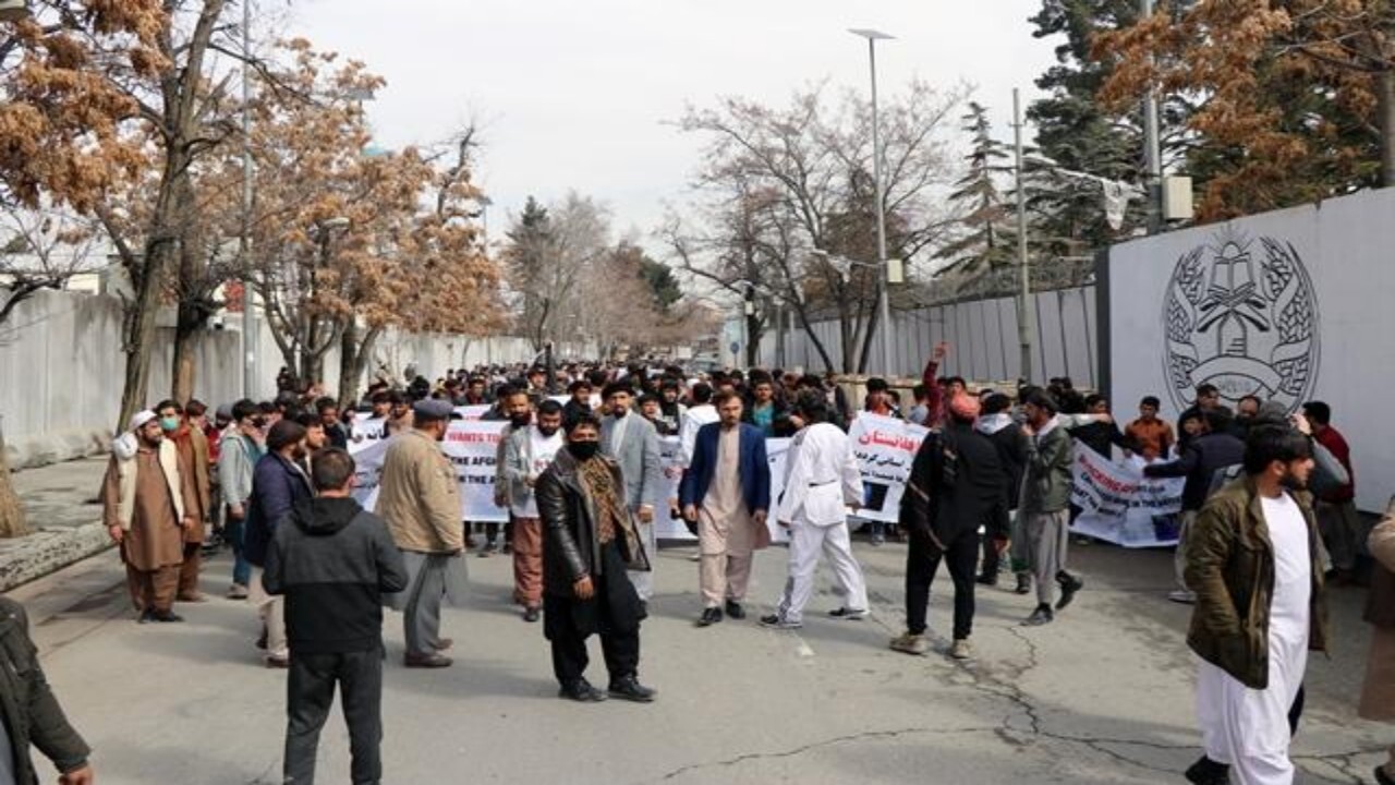 ورزشکاران افغانستان تظاهرات ضد آمریکایی برپا کردند