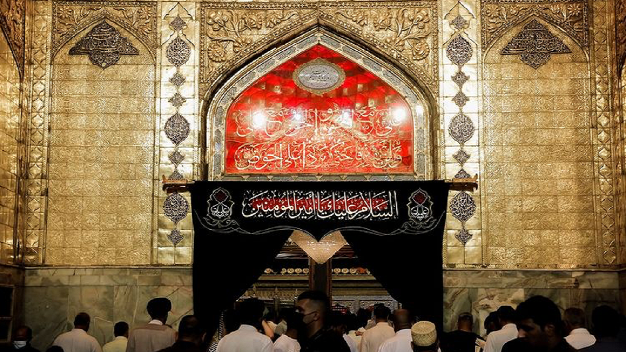 سیاهپوش شدن حرم امیرالمومنین(ع) در آستانه لیالی قدر + فیلم