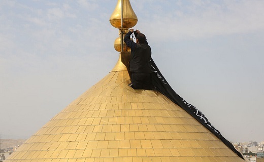 حرم حضرت معصومه (س) سیاه پوش شهادت امام اول شیعیان +تصاویر