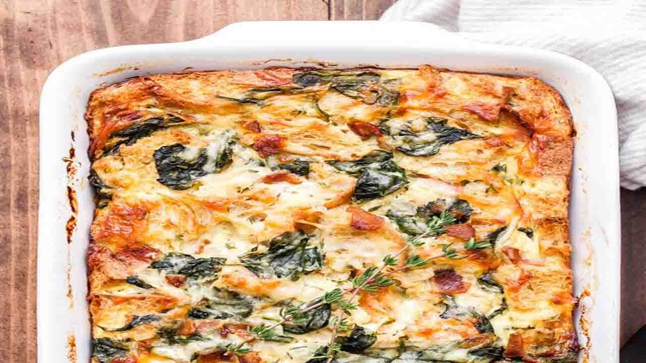 طرز تهیه استراتا اسفناج با پنیر