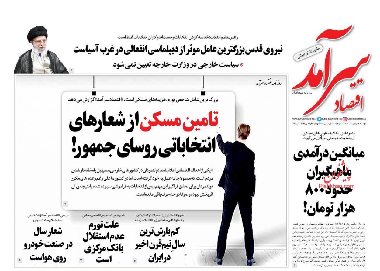 سیگنال انتظارات به بازار/ نگرانی از دلال بازی در بازار گندم/ تامین مسکن از شعارهای انتخاباتی روسای جمهور!