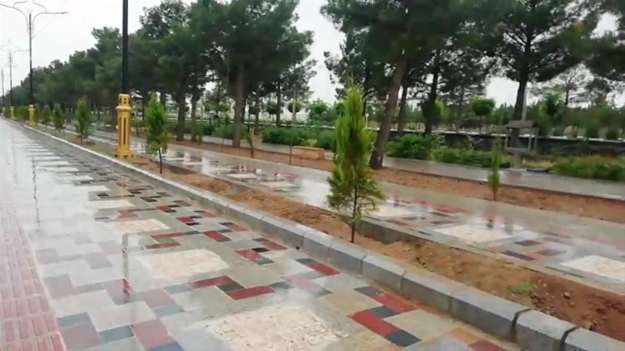 بارش اولین باران بهاری در کاشمر + فیلم